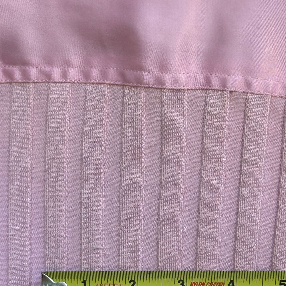 Cache Long Sleeve Silk Pink Ribbed Double Zip Shirt - Picture 9 of 12